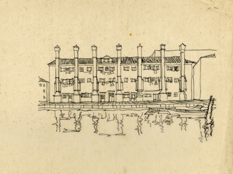 9. Venezia Minore, disegno di studio, 194-?