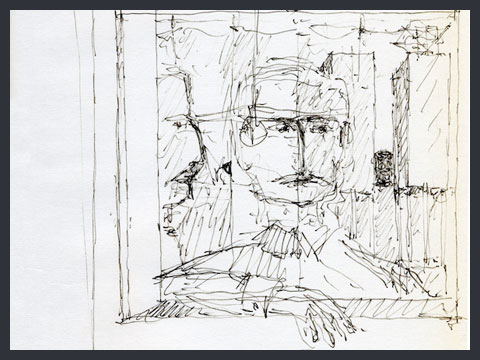 Autoritratto con quadro-finestra [24 marzo 1985], Quaderno 16