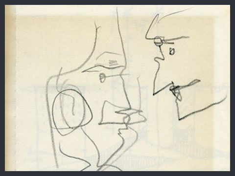 Autoritratto con contro figura [6 settembre 1991], Quaderno 49