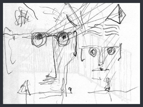 Autoritratto con solidi geometrici [17 settembre 1991], Quaderno 49