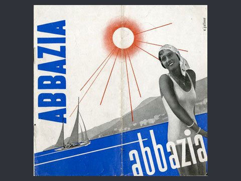 Prime esperienze - Abbazia. Pieghevole pubblicitario, c. 1934-38