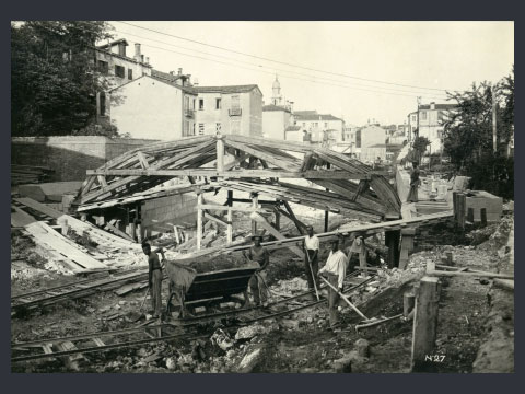 Rio Novo, 1932-33 - Il ponte presso Fondamenta dei Ragusei in costruzione