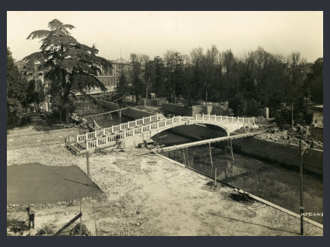 Rio Novo, 1932-33. Ponte Papadopoli in costruzione