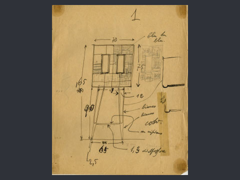 La liaison con Gio Ponti - Mobile Scrigno mercato disegno di G. Ponti, 1941