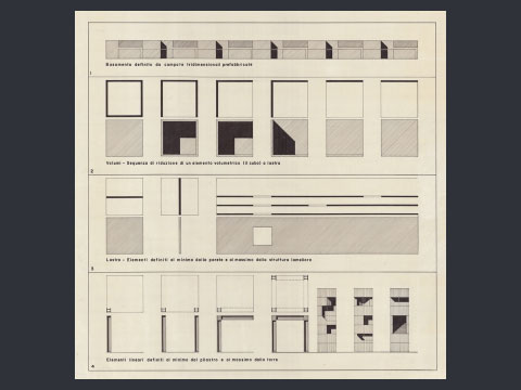 8. Gli elementi, Un'ipotesi di architettura, 1966-68