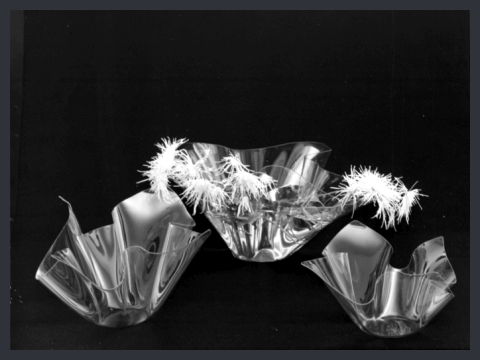 13. Vasi a forma libera in plexiglass, A. Mangiarotti, c. 1960