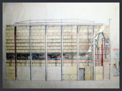13. Mercatino rionale e centro sociale a S. Anna di Palazzo a Napoli, studio del fronte, 1980