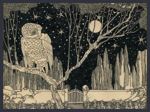7. Lavori di grafica. Visione macabra, 1923
