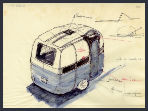 21. Progetto per roulotte in vetroresina, 1977