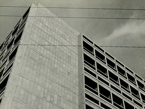 13. Unité d'Habitation in costruzione a Marsiglia di Le Corbusier, 1955