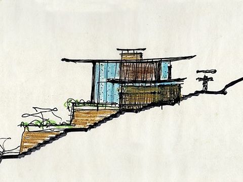 5. Terrazzamenti e costruzioni, sezione di studio, 1962