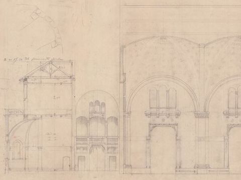 4. Chiesa del Sacro Cuore ai cappuccini a Milano, sezione longitudinale, 1906-11