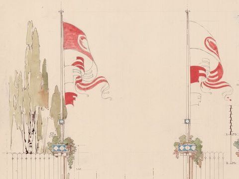 7. Progetto per un accesso alle tribune dei nuovi impianti sportivi previsti a Porta Sempione, Milano, 1914-22