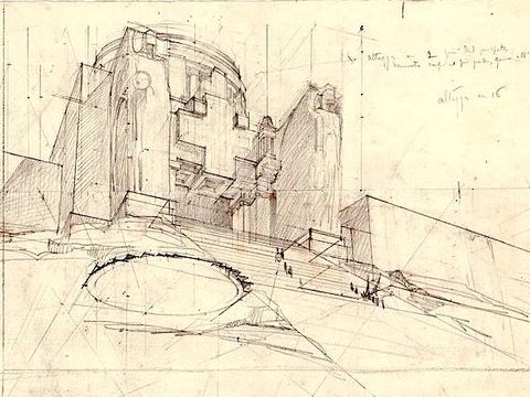 9. Studio dell’ingresso al tempio, Monumento al Fante, 1920-22