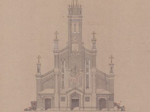 11. Progetto per la facciata della chiesa di Crocetta Trevigiana, 1921-25