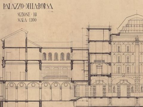 20. Palazzo della Borsa di Milano, progetto irrealizzato per la facciata, 1927-28