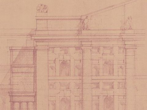 24. Progetto per il palazzo della Borsa, variante per l'accesso alla piazzetta dei Grani, 1930-32
