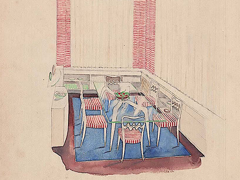 7. Sala da pranzo, casa Biglia, 1946