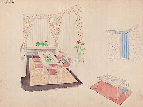 8. Sala da pranzo, casa Biglia, 1946