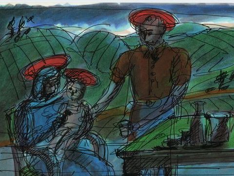 5. Tavolo Capotavola e sedia Risiedo, 1988