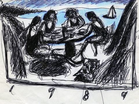 18. Donne intorno al tavolino Saliscendi, 1989
