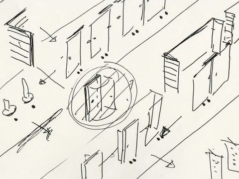 4. Sistema Misura e Parete Progetto 25 schizzo di studio, circa 1990