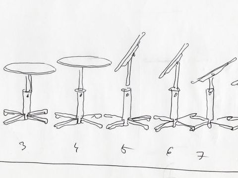 8. Tavolino Poggio schizzi di studio, circa 1988