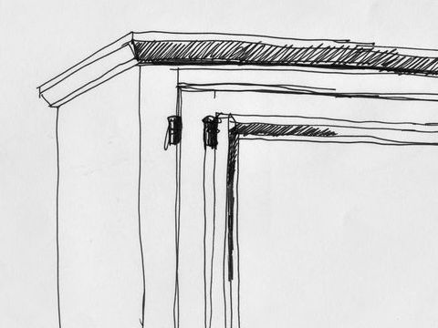 20. Mobile contenitore Portafinestra schizzo di studio, circa 1989