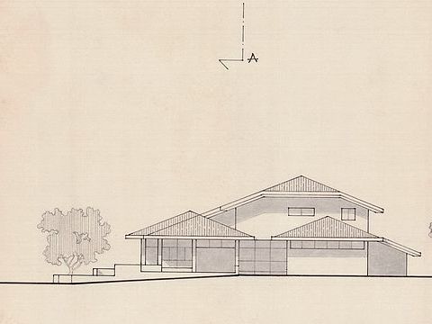 21. Scuola materna: pianta copertura, 1° piano, prospetto nord, 1966