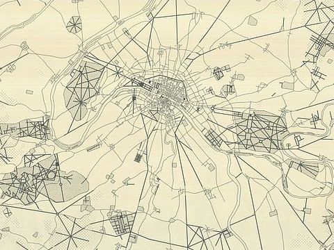 11. Parigi: pianta del territorio, metà del 700, s.d.