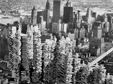 21. P. Rudolph, ambiente con macro-modello di struttura urbana, 1968