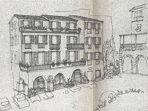 16. Progetto di casa in piazza della Libertà, Portofino, 1960-65
