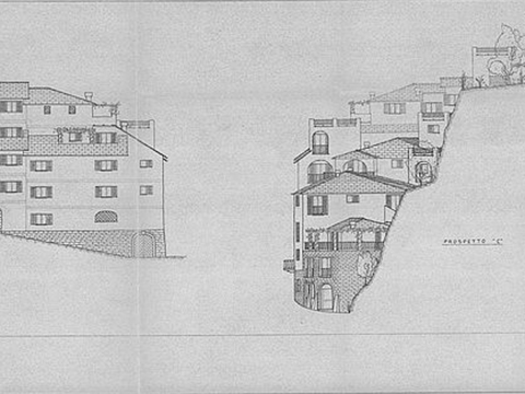 18. Albergo e autorimessa “Stella Alpina”: sezione, Portofino, 1960-68