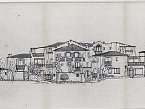 22. Progetto di villaggio di Porto Cervo: prospetto, 1963