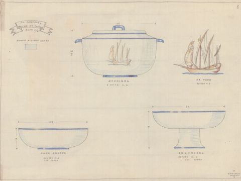5. Studio per servizio da tavola per Ceramiche Matricardi, 1930