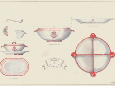 6. Studio per servizio da tavola per Ceramiche Matricardi, 1930