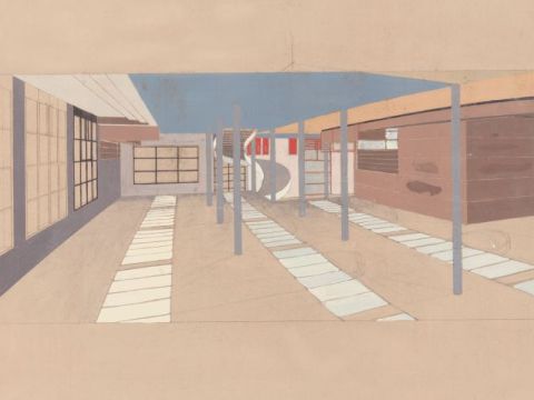 12. Progetto per aeroporto: prospettiva, 1933