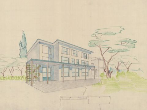 19. Villa Necchi alla Portalupa: prospettiva, 1937-1940