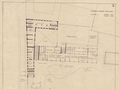 22. Progetto per Cotonificio Cantoni a Castellanza (Varese): pianta, 1940-42